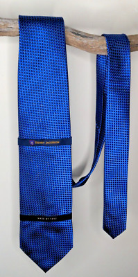 NWT Vintage Henry Jacobson Royal Blue Silk Necktie Tie 59'' 3-3/4'' W
