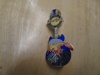 Hard Rock Cafe pin Kona, Hawaii 7th Anniversary volcano guitar 2005