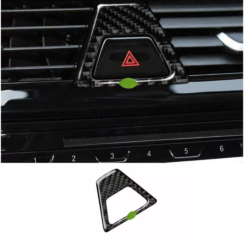 2018-22 Cover Trim Real Carbon Fiber For BMW 5 Series Car Mergency Light Button