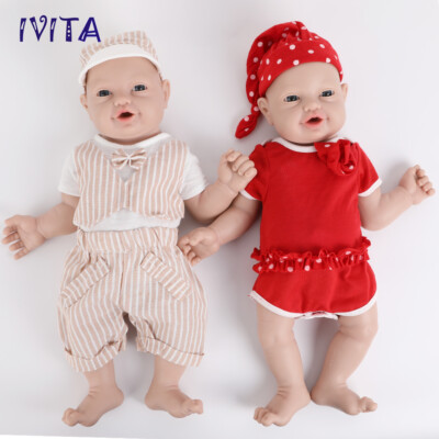 IVITA 23inch Big Baby Boy or Girl Newborn Lifelike Full Silicone Reborn Doll