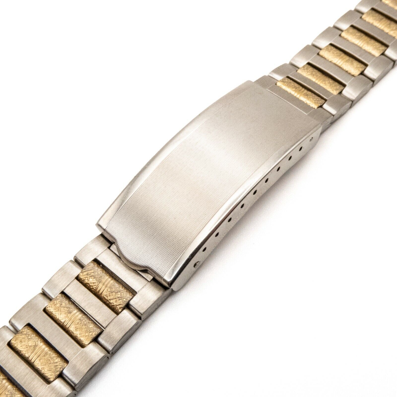 Vintage Kestenmade 18.8 mm r.g.p. and s.s. wristwatch bracelet w/trifold clasp