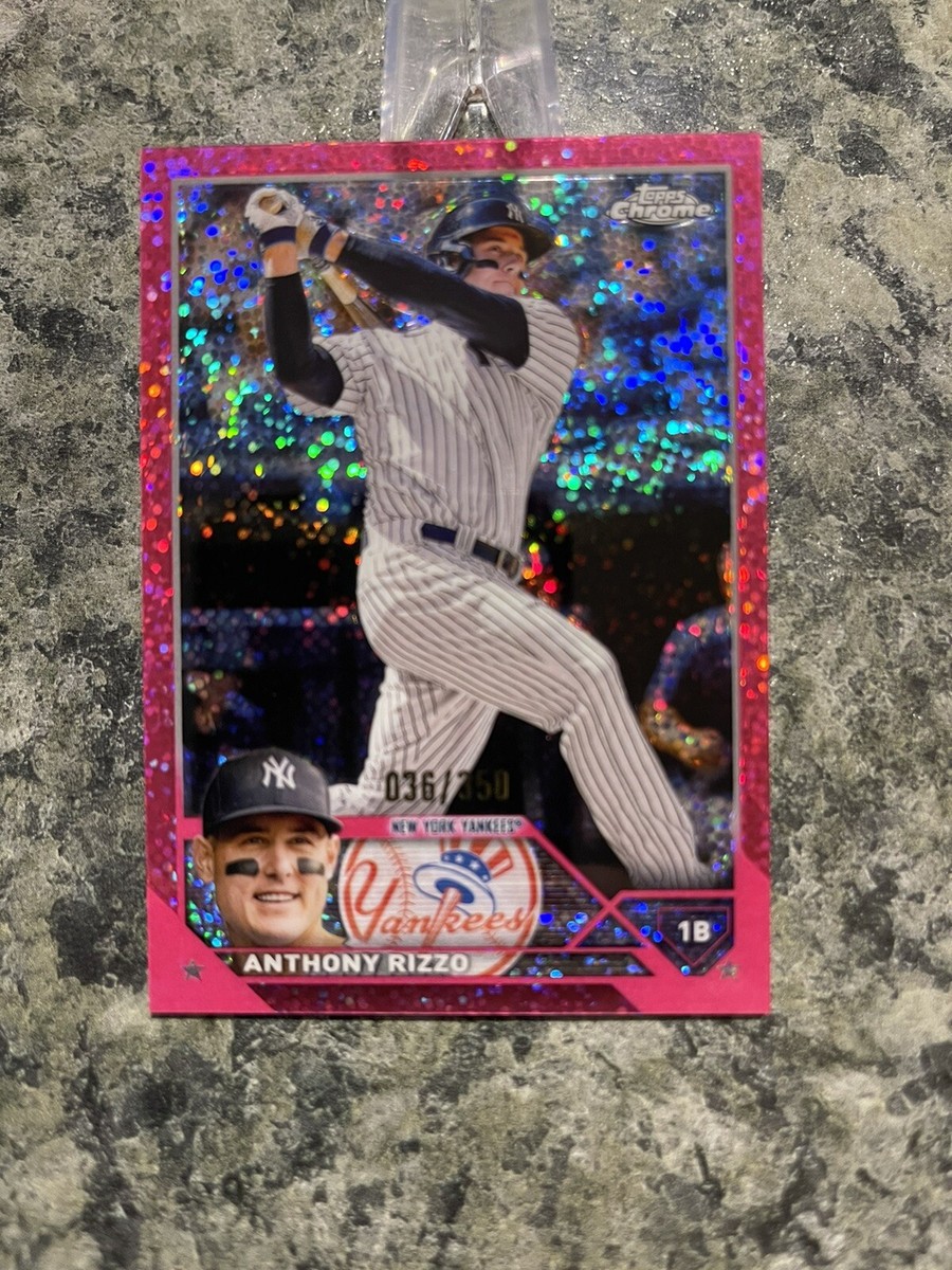 2023 Topps Chrome 191 Anthony Rizzo NYY Specked Pink Magenta