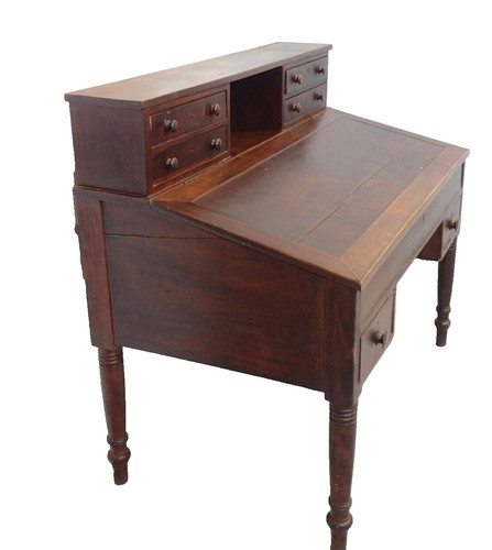 antique walnut 19th shop keepers hardware store cabinet desk country store