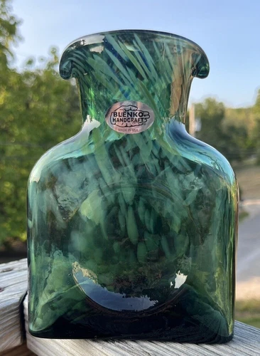 Blenko Glass MINI Water Bottle 384M - Special Edition - Moonless Night