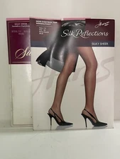 Lot Of 2 - Hanes Silk Reflections Silky Sheer Sandalfoot Pantyhose 715  Size AB