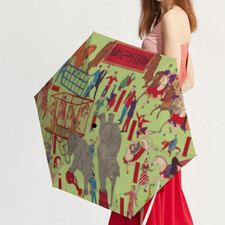 Utagawa Masanobu - Chiarini's Circus 5 Folding UV Protection Umbrella