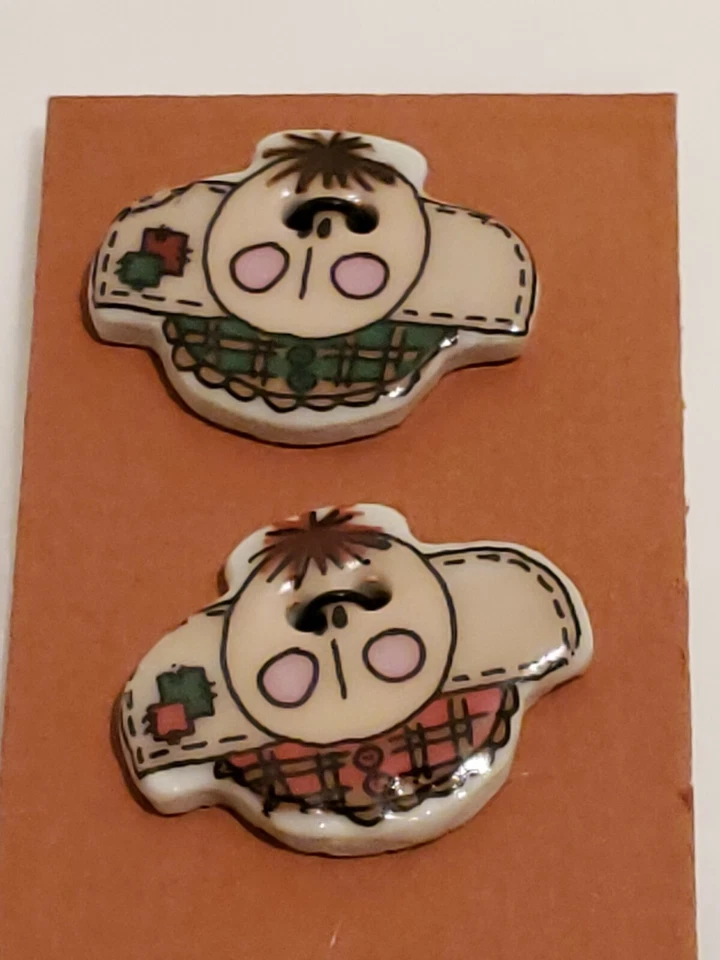 8 Botones de Ángel de Cerámica Coser Plano a través de Edredón Artesanal Gatito Ángel Nieve Ángel Foto 4 de 4