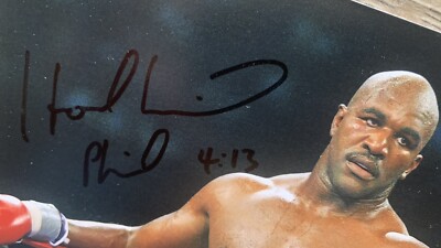 Evander Holyfield Original signiert Autogramm Schwergewichts Weltmeister Boxen