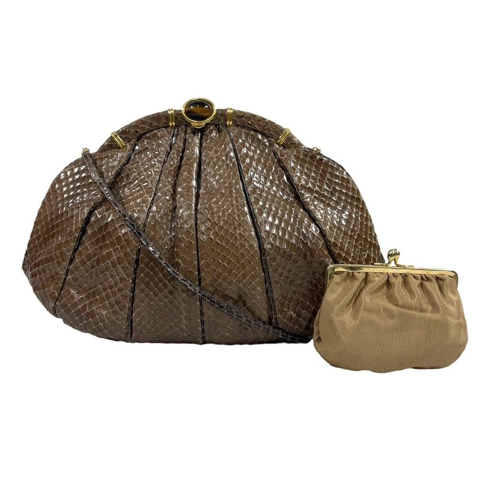 Bolso Bandolera Judith Leiber Mujer Marrón Piel de Serpiente y Muñequera Combo Talla M Foto 2 de 4