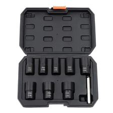 Set of 8 14mm-27mm Bolt Extractor Set,Nut Socket Tool Remover Set 42 CR-MO NEW