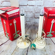 2 vtg electric candolier w original boxes window lights Christmas Decoration 