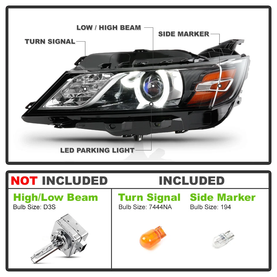2015-2020 Chevy Impala LED Halo [HID/Xenon-D3S] Projector Headlights Left+Right - Image 2 of 4