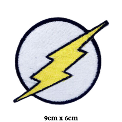 Flash schwarze Comicfigur und DC Comics zum Aufbügeln oder Aufnähen gestickter Patch