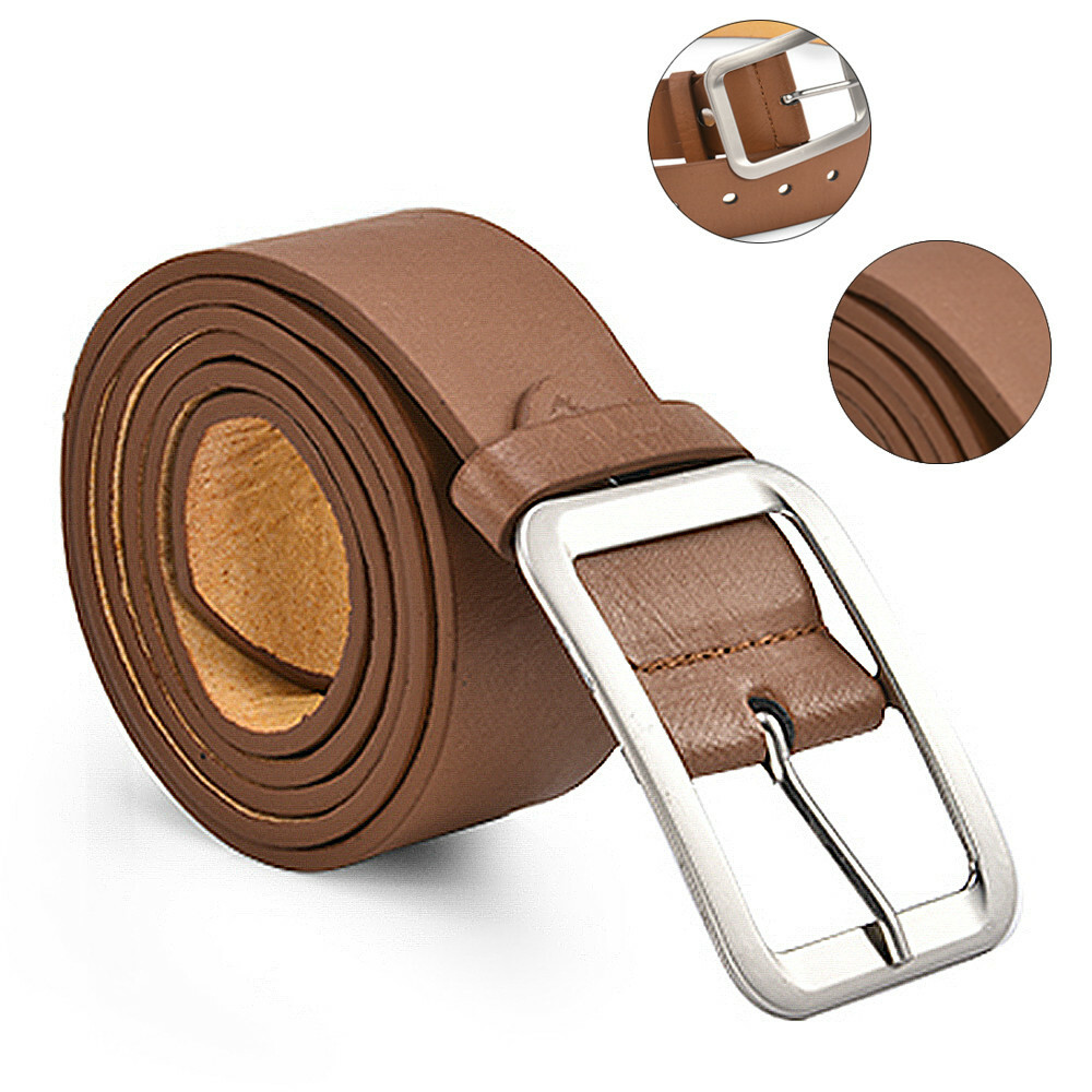 Men's Leather Belt Black Jeans Trousers Adjustable BigSize Belts