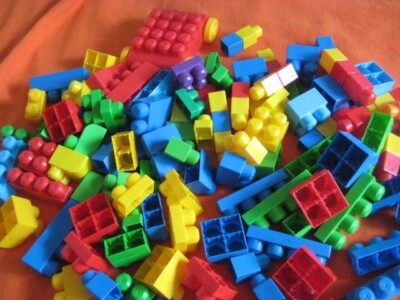 Lot of Mega Bloks Building Blocks 131 pieces Assortment Sizes and - Main Image