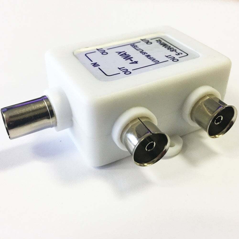 4 Way Indoor Coaxial Port Signal Splitter - Adaptor For Wideband UHF VHF FM