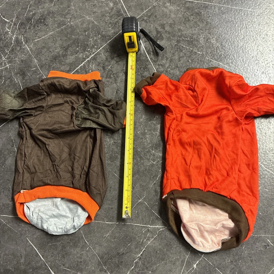 Disfraz de perro Feliz Acción de Gracias Mediano Perro Camisas Marrón y Naranja Lote de 2 Foto 4 de 4