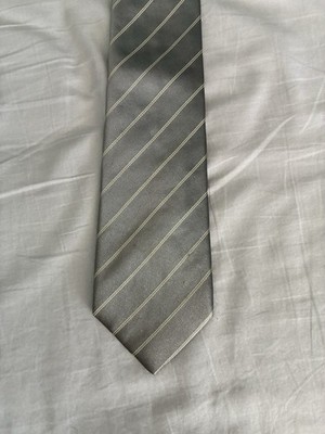 ビームス　BEAMS Michael J. Drake ネクタイ Vintage Michael J. Drake For Beams Japan Satin Silk Grey Striped