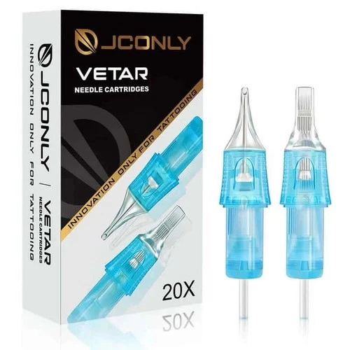JCONLY Vetar Needle Cartridges 20pcs, #8 0.25mm Diameter, 5.5mm Taper - product listing photo
