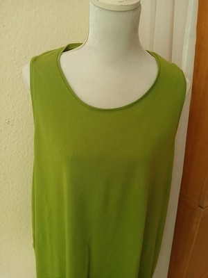 Ulla Popken Damen TOP  Tanktop  Shirt Gr. 50/52 Baumwolle Grün Oberteil wie Neu