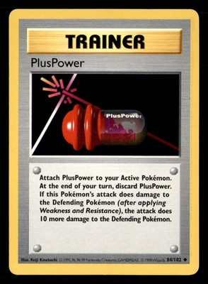 PlusPower 84/102 Uncommon Base Set Pokemon Unlimited Lightly Played