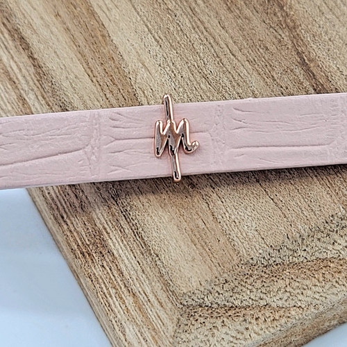 KEEP Collective Cursive Letter M Shiny Rose Gold Sliding Key Charm