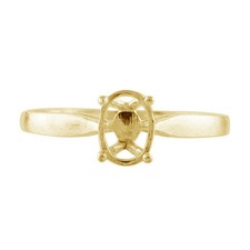 Semi Mount 7x5mm Oval Shape Faceted Cut Birthday Ring Sterling Silver