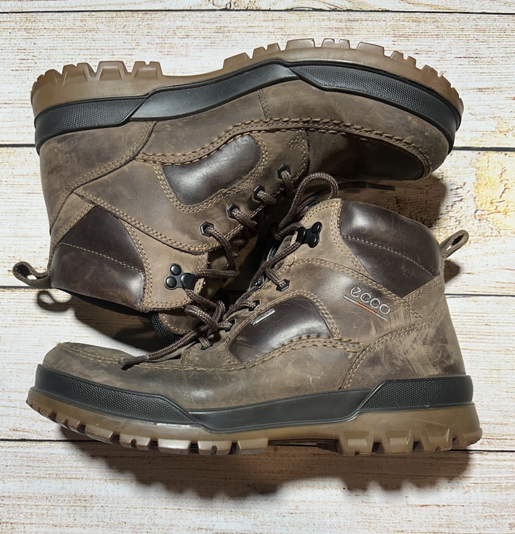 ECCO Track II Boots Men’s 43 Brown Leather Gore-Tex Waterproof Hiking Work