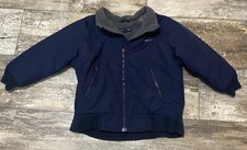 Lands' End Kids Mid-weight Jacket Navy Blue Lined Little Boys Size M 5-6 