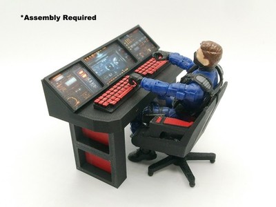 1:18 Scale Red COBRA Mission Control Diorama Set for 3.75'' JoyToy GI JOE Figures