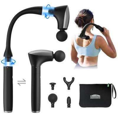 CAREKING 2-in-1 Detachable Muscle Massage Gun Deep Tissue with 20'' Black