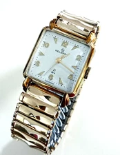 1950s Helbros 21 Jewel Manual Wind PUW61 10k RGP Germany Vintage Art Deco