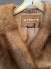 Rich's Fur Salon Women's Vintage Brown Mink Fur Coat Classic Elegant Outerwear
