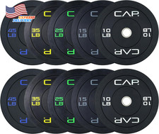 CAP Barbell 2-Inch Olympic Bumper Plate Weight Set 260 Lbs FREE SHIPPING USA