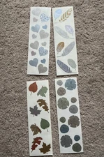 Mrs Grossman VELLUM Sticker Sheets Lot Leaves Hearts Colorful Metallic Shells