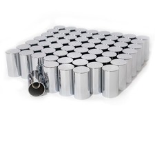 33mm X 3-12 Chrome Plastic Lug Nut Covers For Semi Truck Thread On 60 Pack