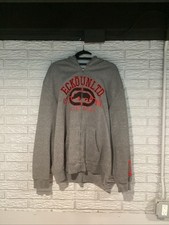 Ecko Unltd Gray Hoodie Full Zip Trendy Grunge Skateboard Y2K Men s Large
