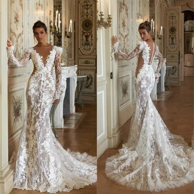 V neck Lace Appliques Bridal Dress Sexy Hollow Out Wedding dress Bridal Gowns | eBay V neck Lace Appliques Bridal Dress Sexy Hollow Out Wedding dress Bridal Gowns | eBay