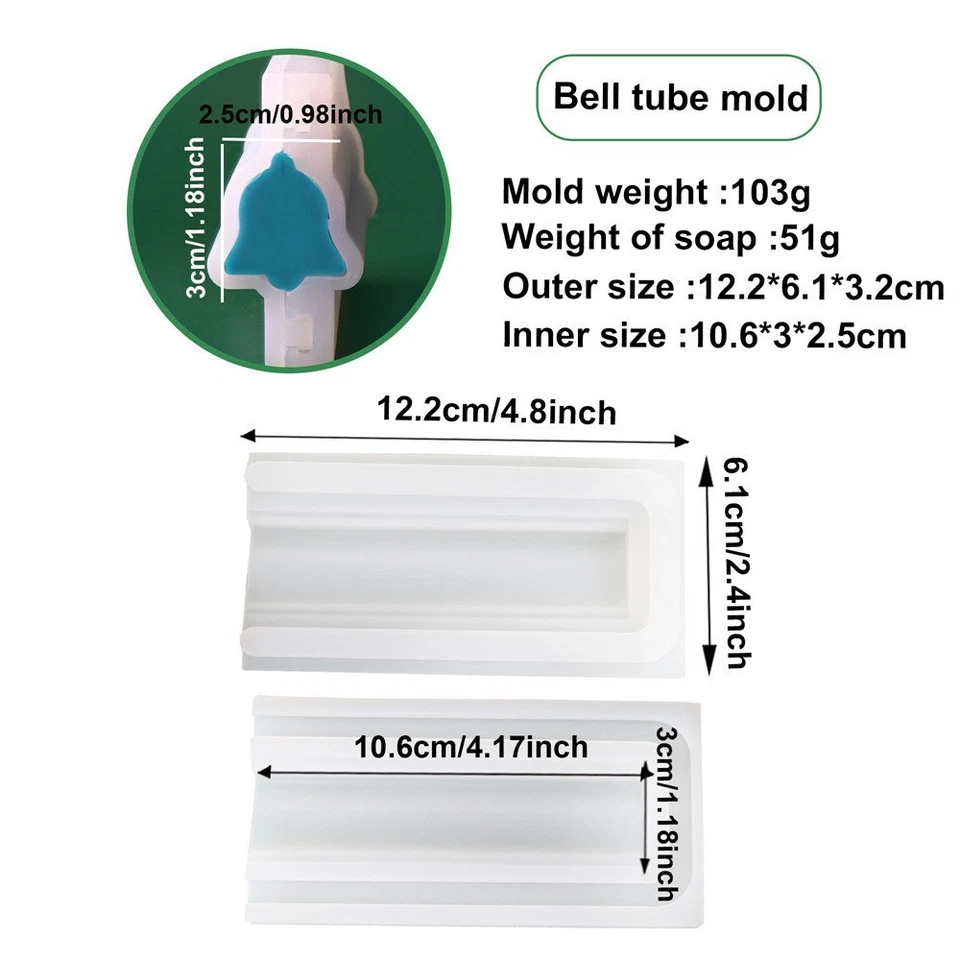 Christmas Tree Silicone Mousse Sandwich Tube Mold DIY Handmade Soap Tube Mould - Image 2 of 4
