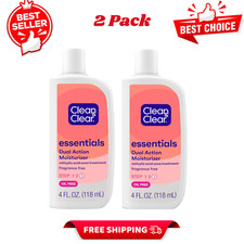  2 Pack Clean  Clear Essentials Dual Action Acne Facial Moisturizer, 4 fl. oz