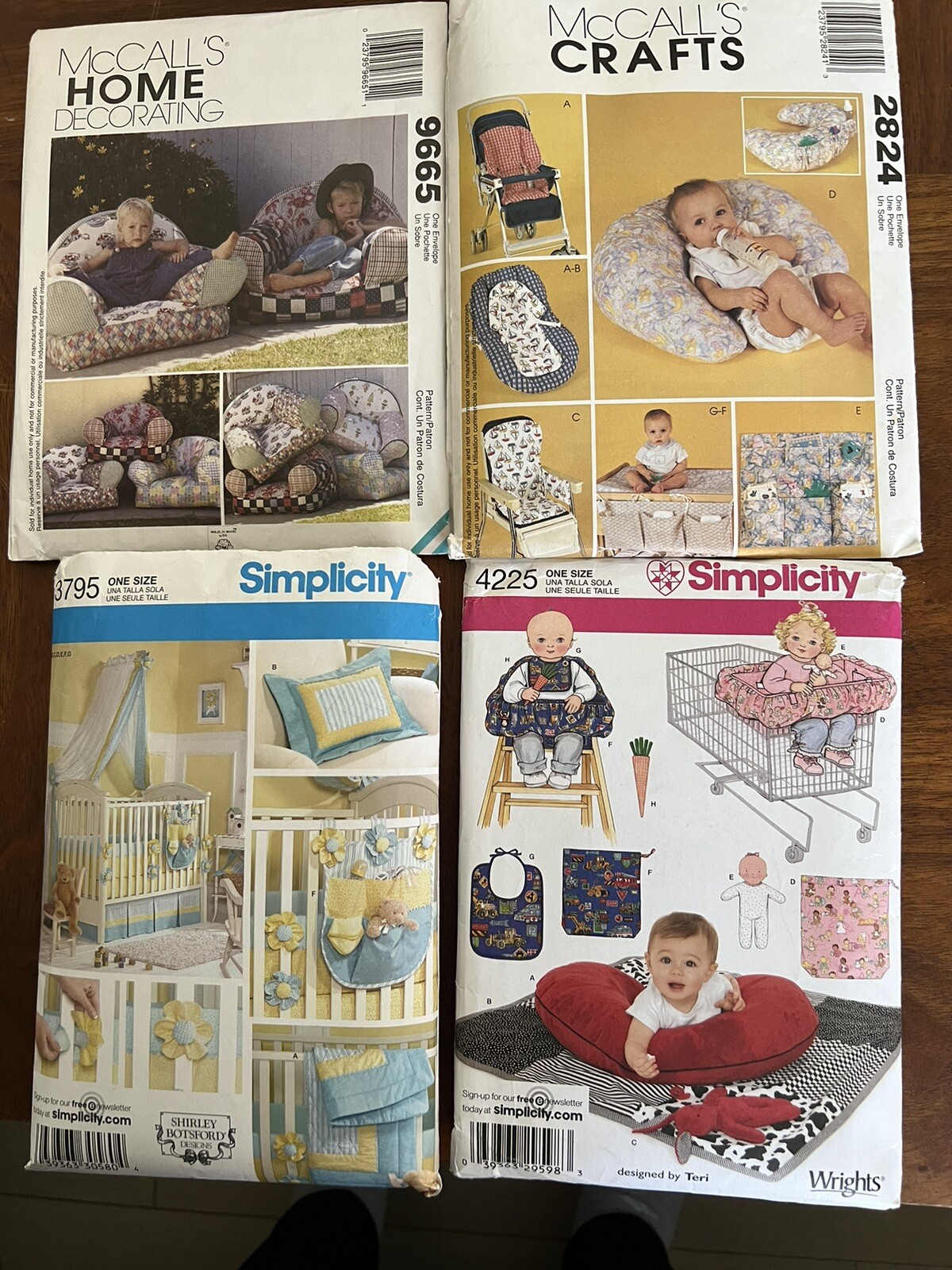 4 Baby accessory Sewing Patterns (McCall's 9665 & 2824)( Simplicity ...