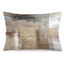 Grey Brown Beige Abstract Art Painting Throw Pillow Cover Queen Size Brown Grey
