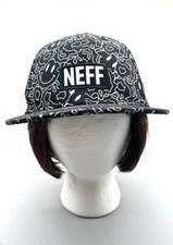 Neff Smiley Face Snapback Adjustable Cap Black White One Size