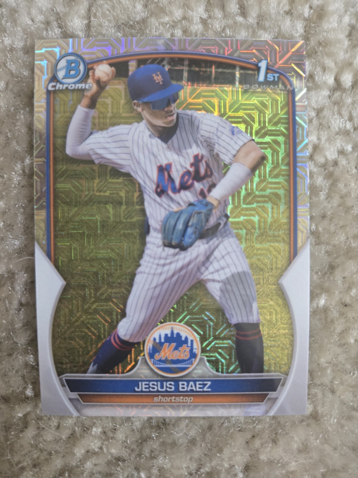 Jesus Baez 2023 Bowman Chrome Mega Box Refractor J22 #BCP-12 New York Mets