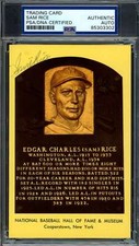 Sam Rice PSA DNA Coa Signed Gold Hall of Fame Plaque Autograph