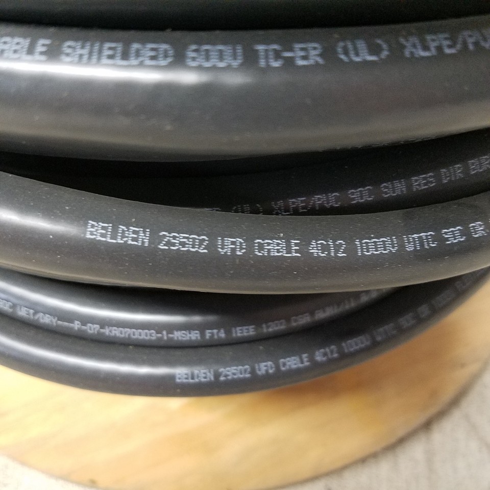 Belden 29502 Belden Ground Flexible VFD Cable, 4 Conductor, 12 AWG, CSA