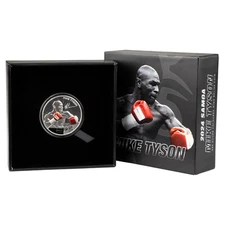 Mike Tyson 2024 1oz Custom Proof .999 Silver High Relief in Gift Box
