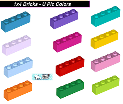 Lego 1x4 Bricks Brick Friends Colors Azure Magenta Lavender Purple