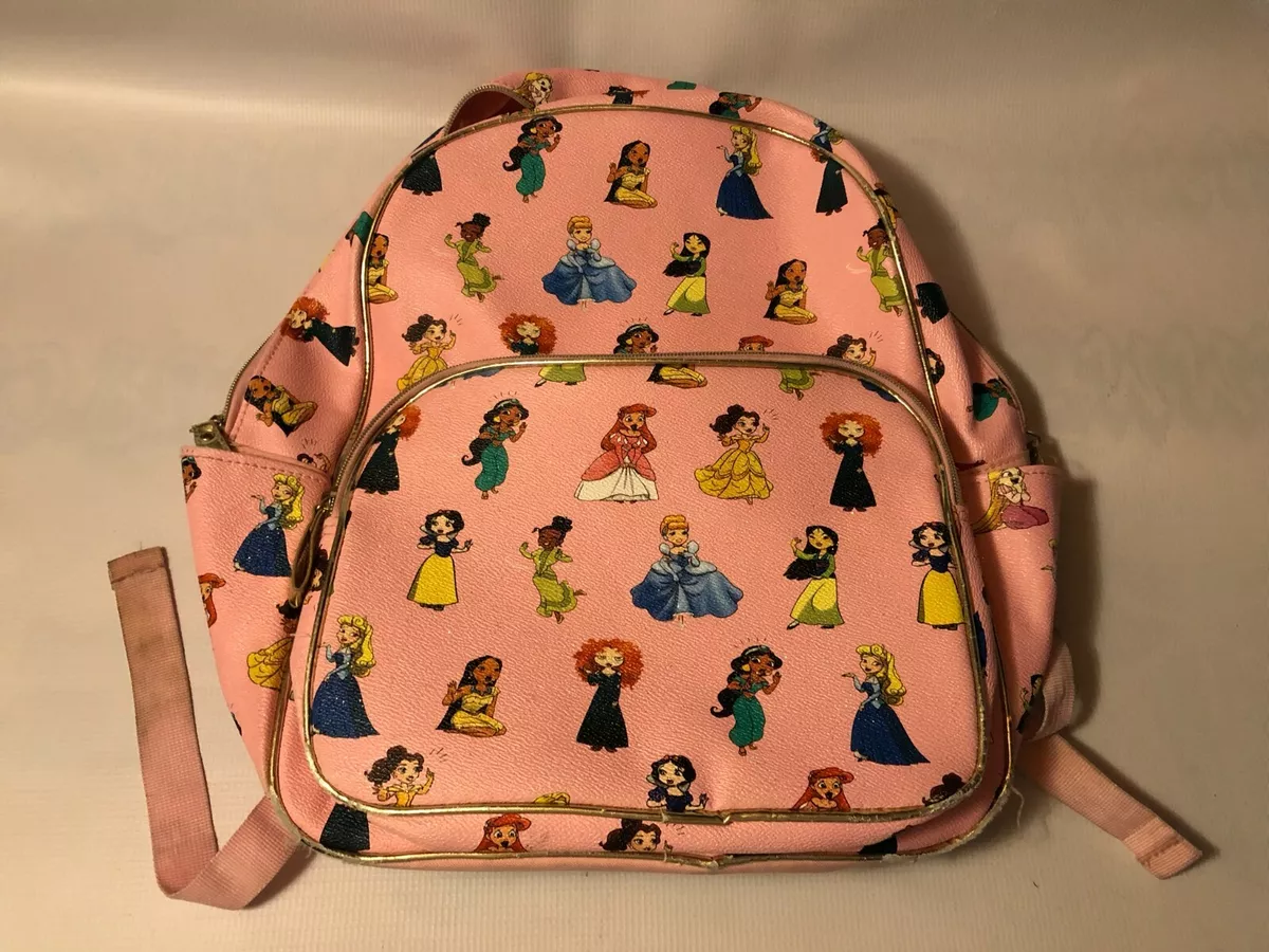 Disney Store Pink Disney Princess Backpack Belle Jasmine
