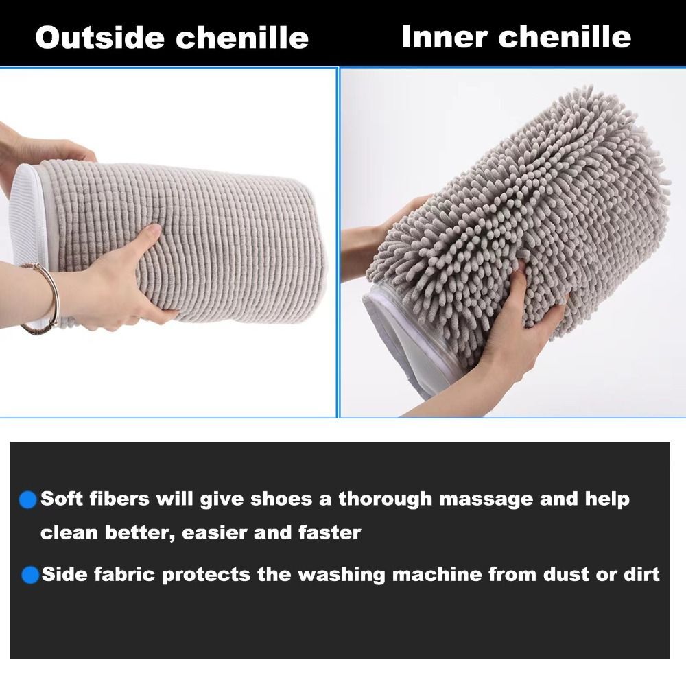 Plush Shoes Laundry Bag with Strong Zippers Shoe Cleaning Bag Washing